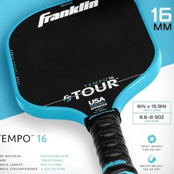 Vợt Pickleball Franklin FS Tour Dynasty 16mm Màu Xanh Đen