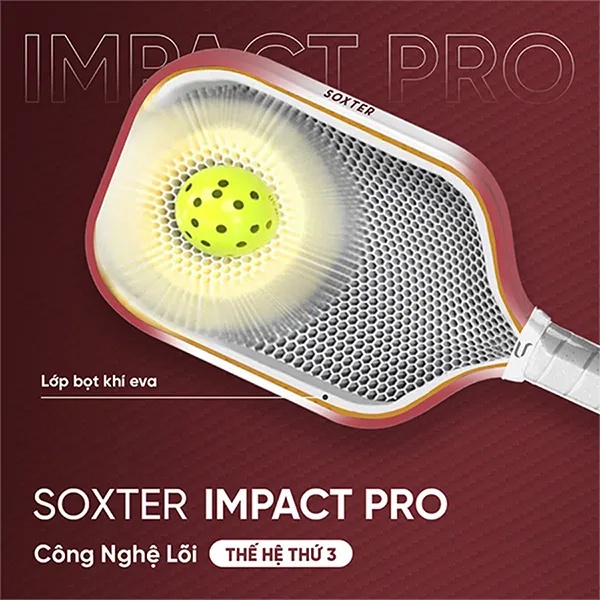 Vợt Pickleball Soxter Impact Pro 1.0 16mm Màu Đỏ
